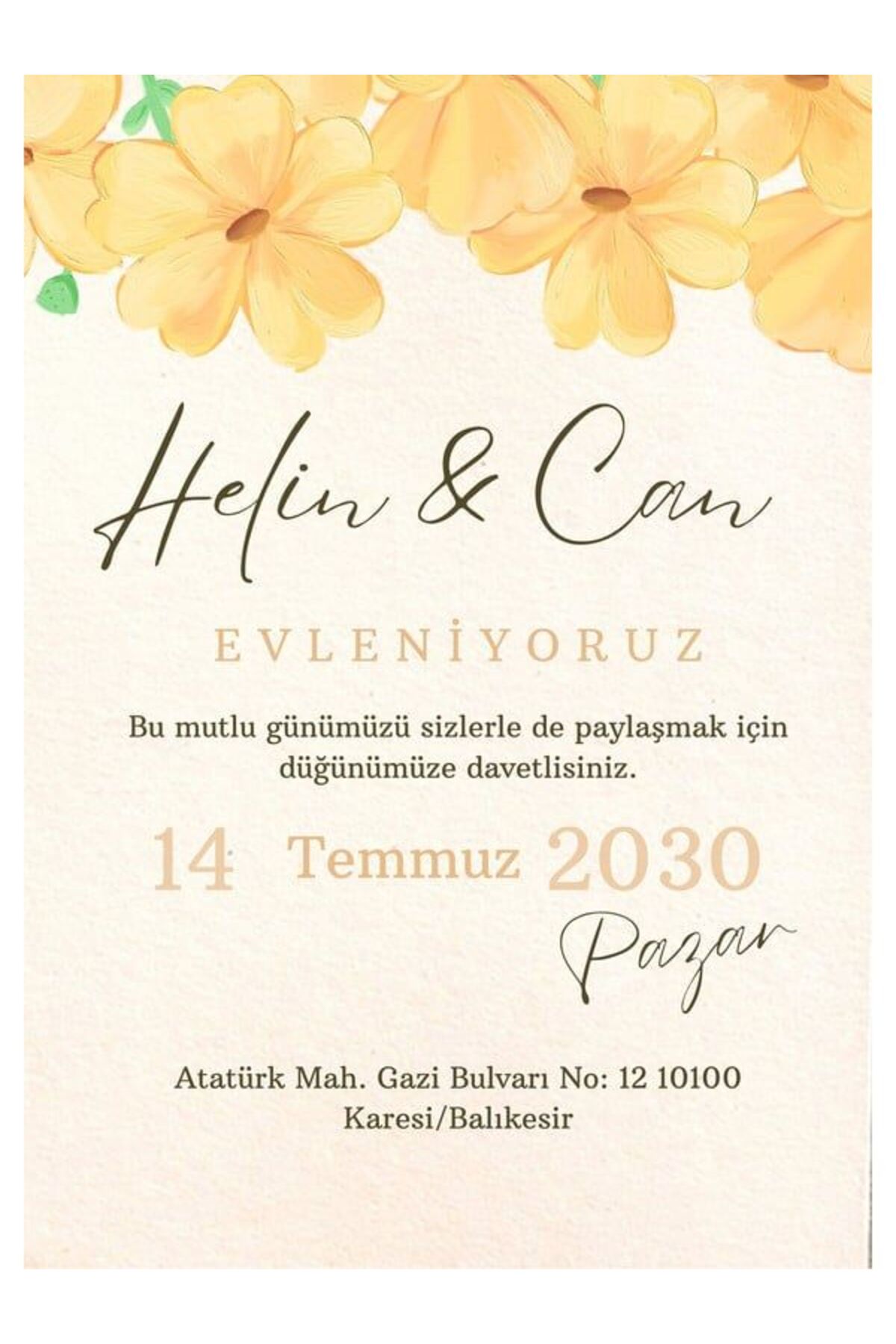 Retro Düğün Davetiyesi - Model 655