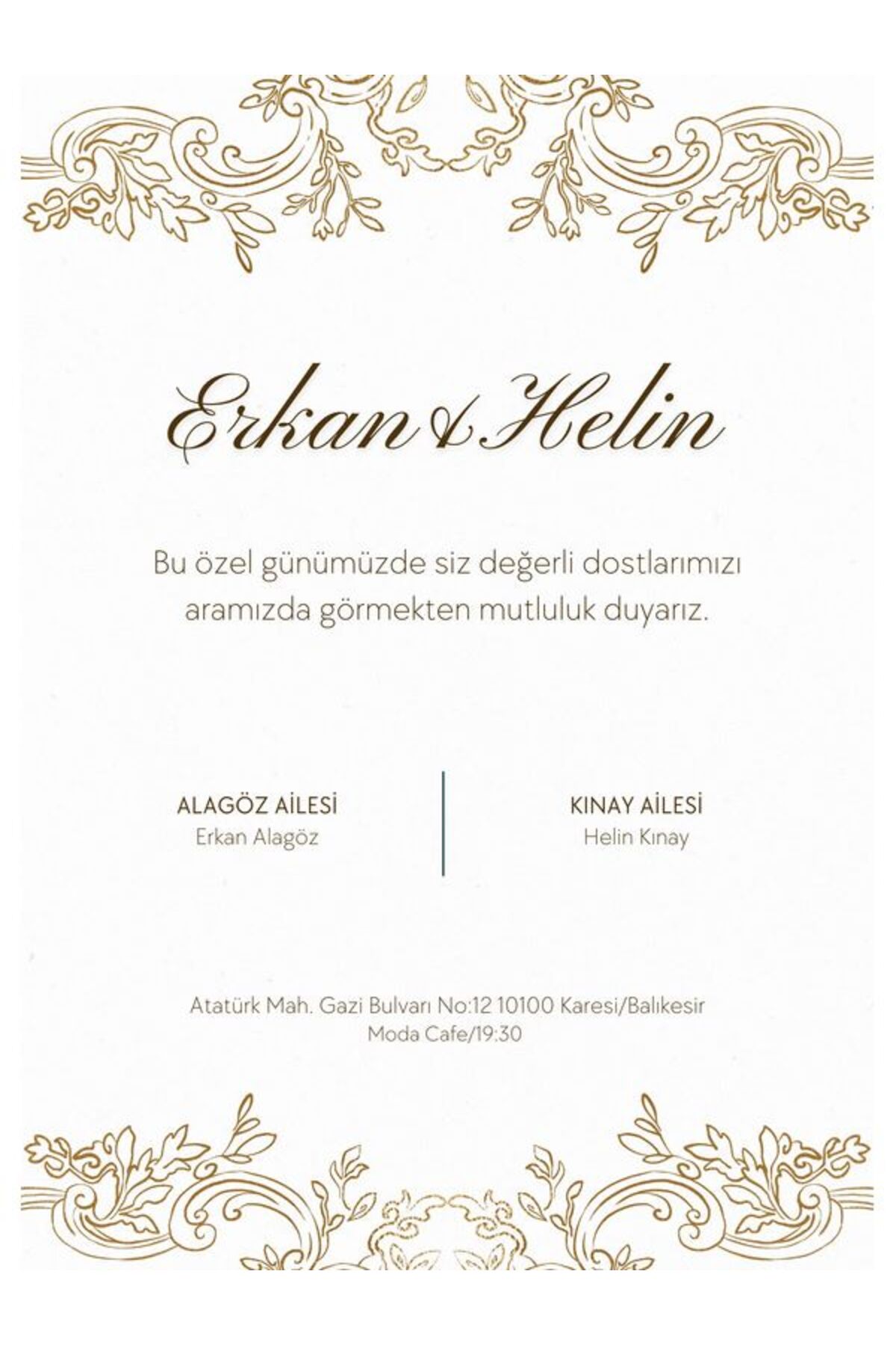 Şık Düğün Davetiyesi - Model 555