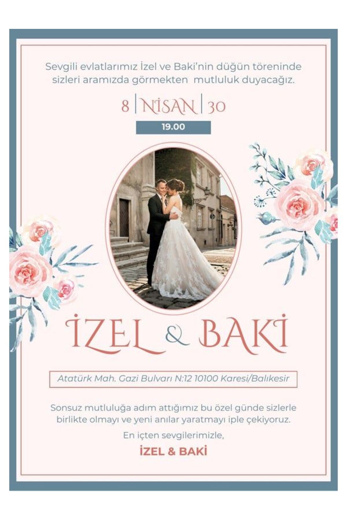 Premium Düğün Davetiyesi - Model 304