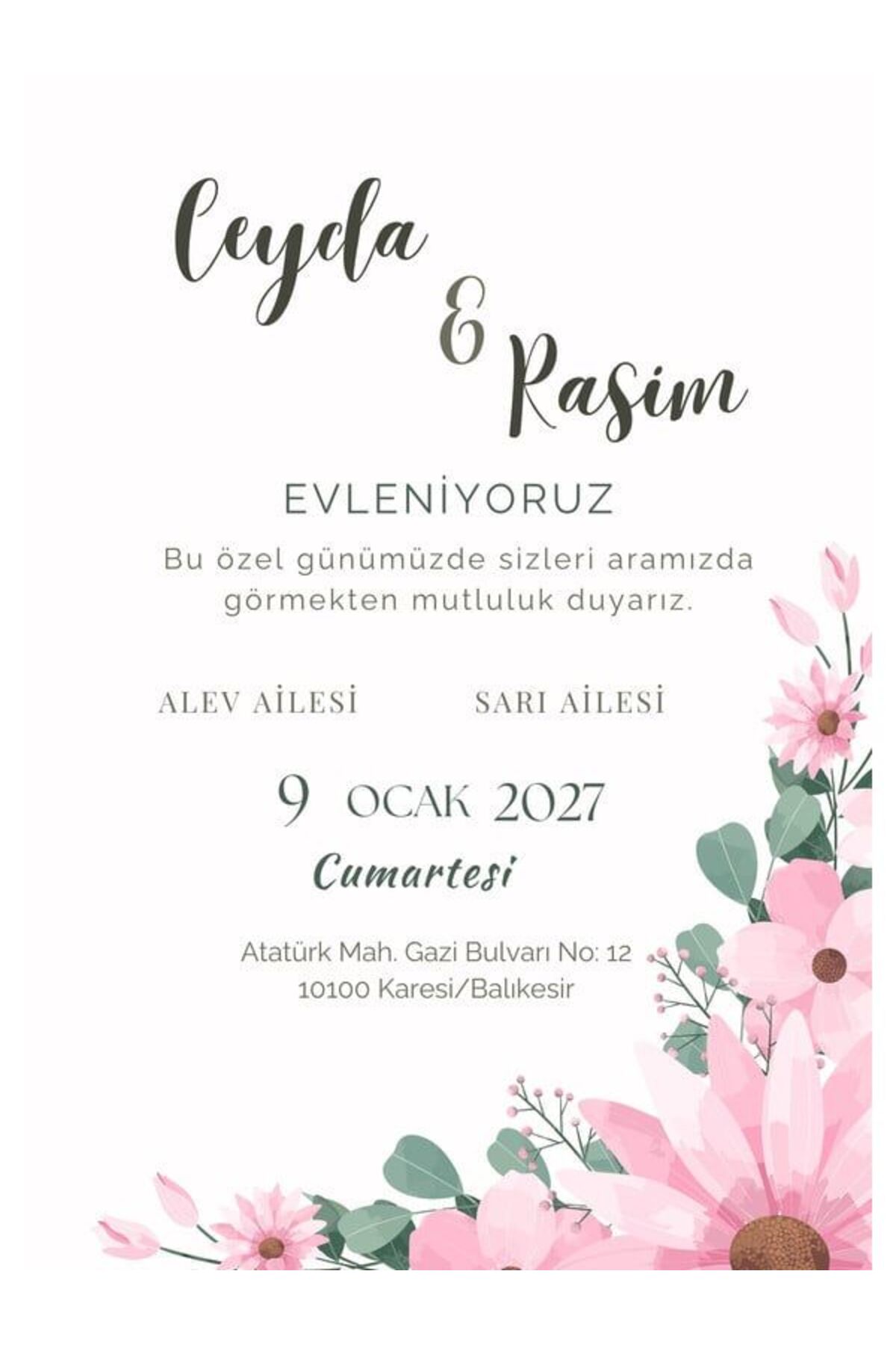 Kreatif Düğün Davetiyesi - Model 68