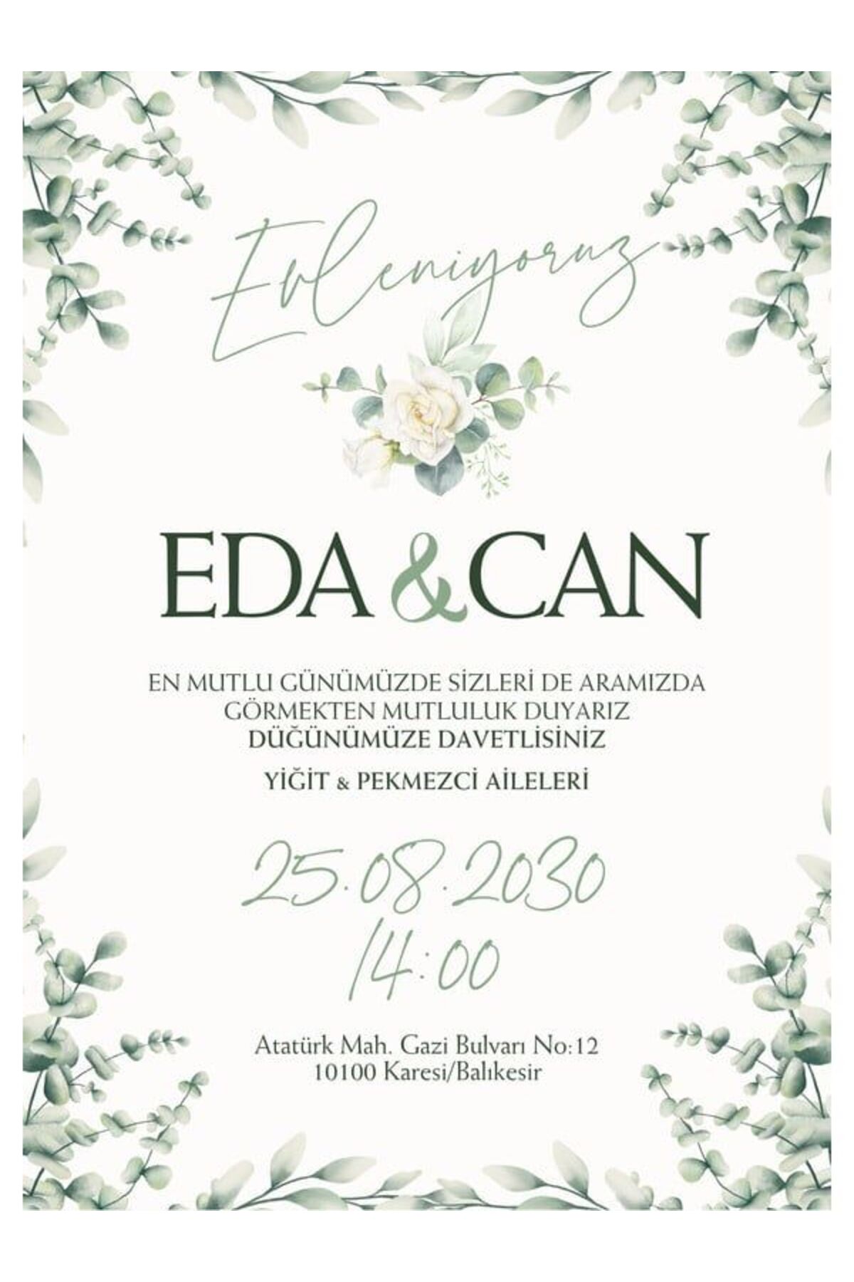 Premium Düğün Davetiyesi - Model 589