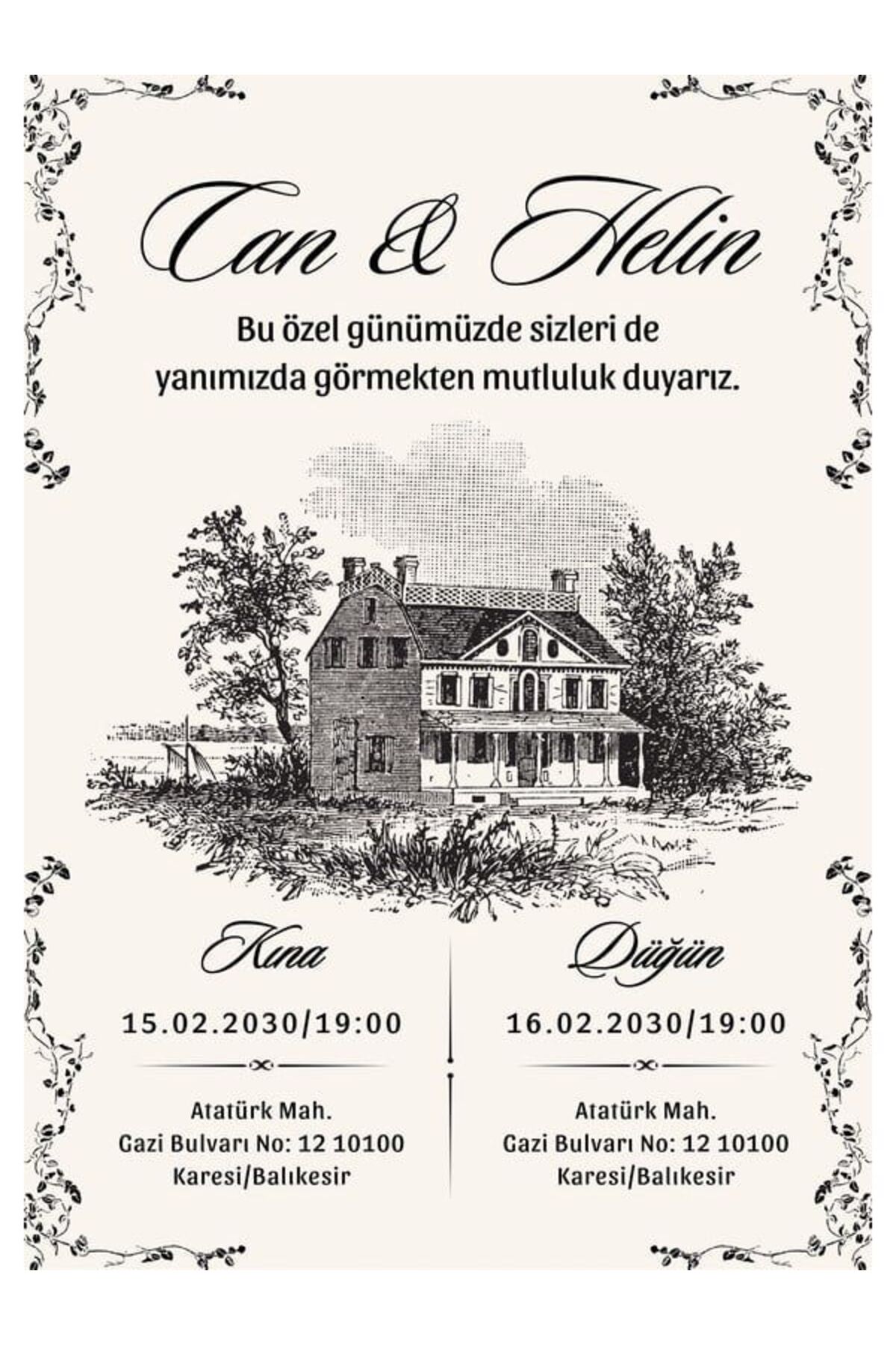 Nostaljik Düğün Davetiyesi - Model 269