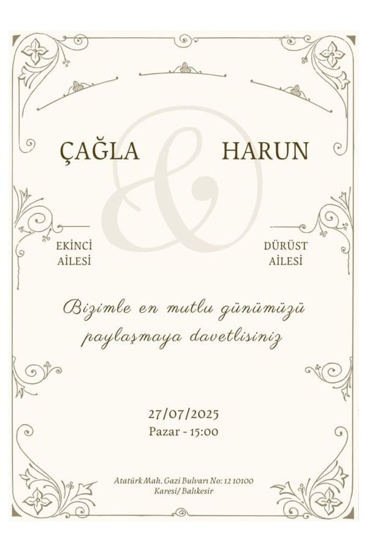 Premium Düğün Davetiyesi - Model 484