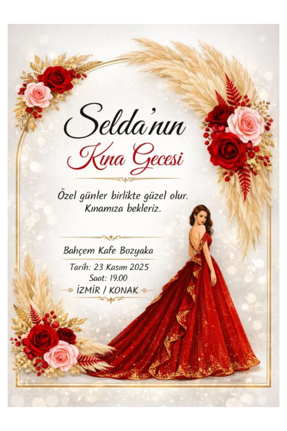 Şık Kına Davetiyesi - Model 15