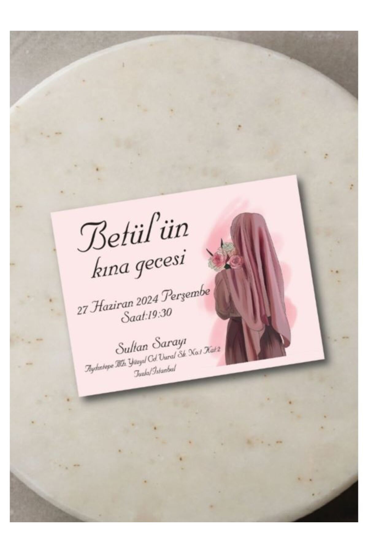 Özel Tasarım Kına Davetiyesi - Model 39