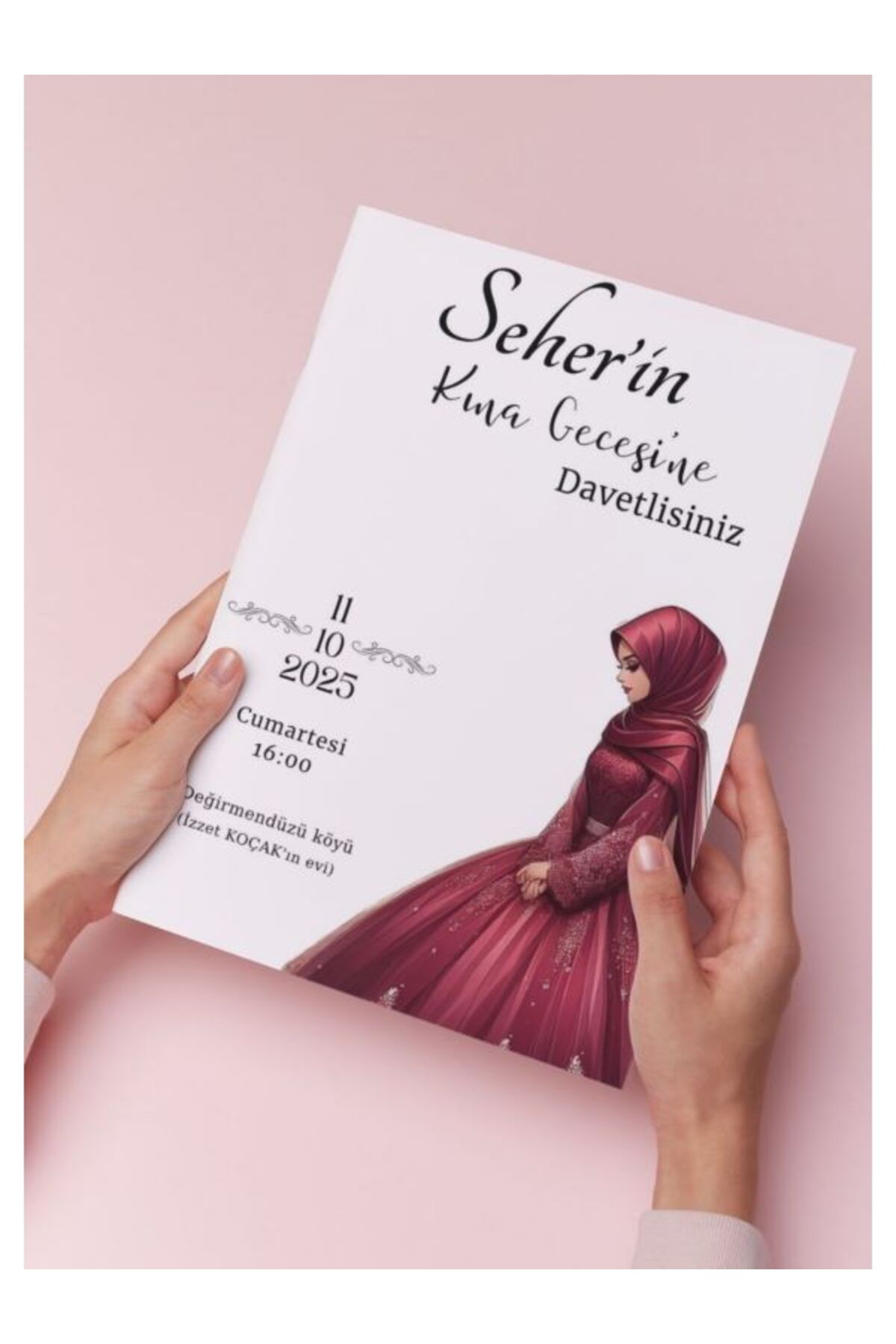 Romantik Kına Davetiyesi - Model 27