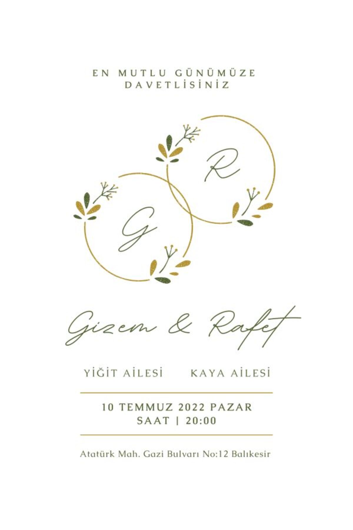 Kreatif Kına Davetiyesi - Model 38