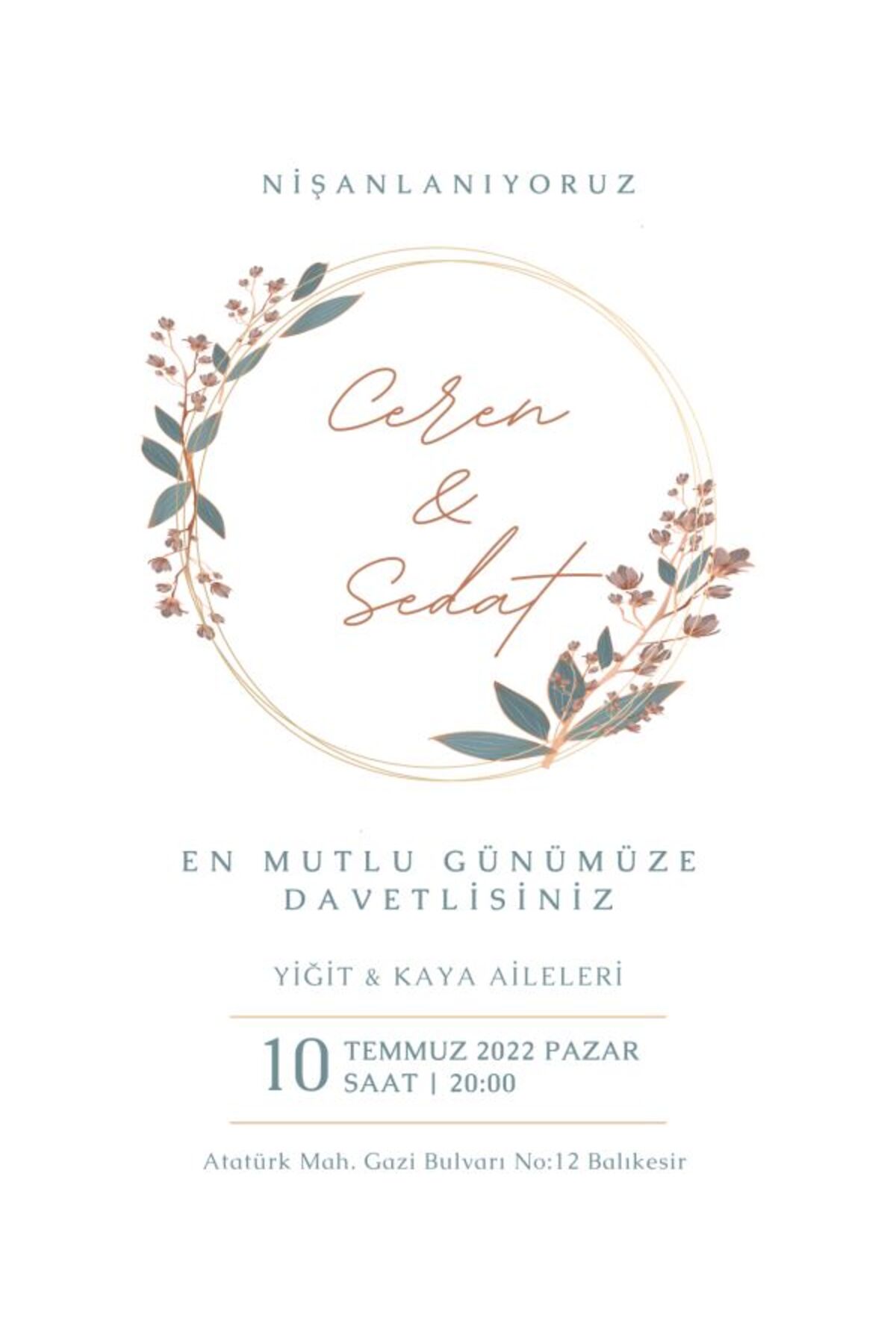 Premium Kına Davetiyesi - Model 19